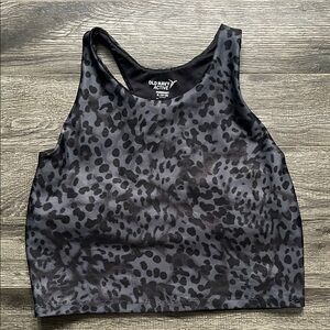 Old Navy Active Gray Leopard Print Tank Top